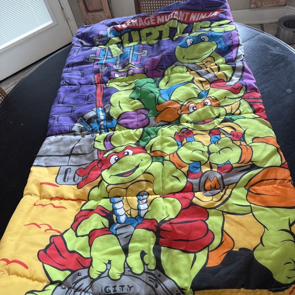 Vintage 1990 Mirage Teenage Mutant Ninja Turtles Youth Kids Sleeping Bag TMNT